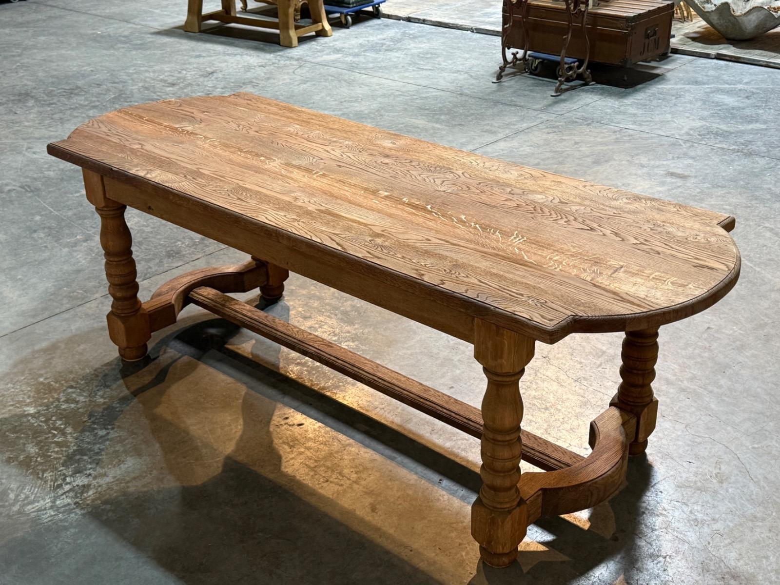 Bleached oak farmhouse table 