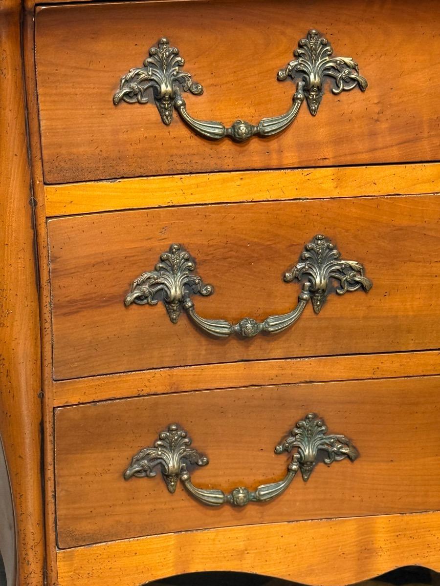 Cherry wood tombeau chest of drawers