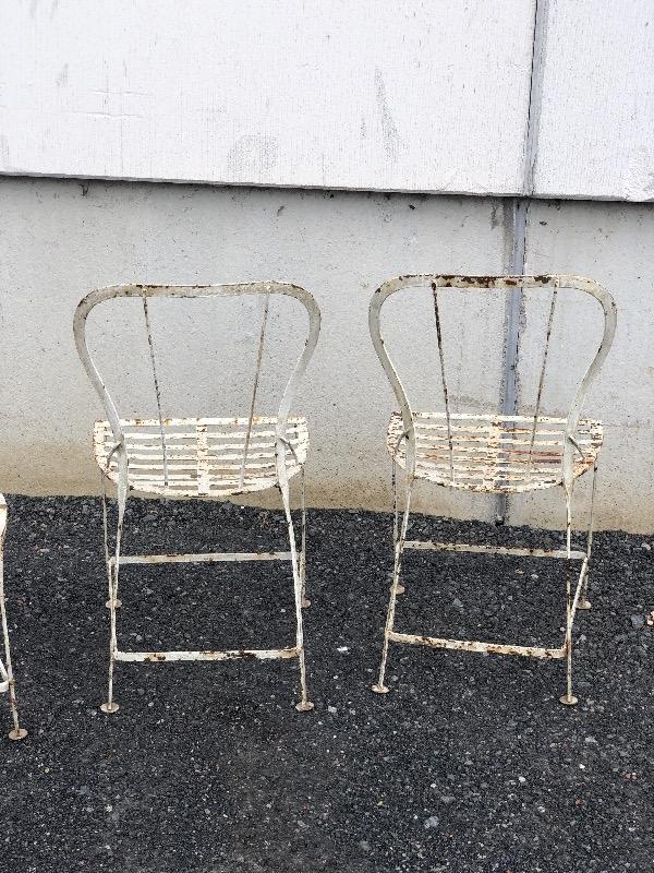 Four Antique Wrought Iron Garden Chairs Antiqueswarehouse