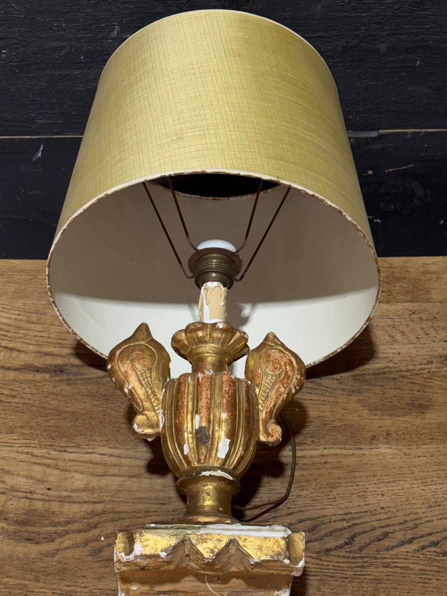 18th gilt wood urn table lamp