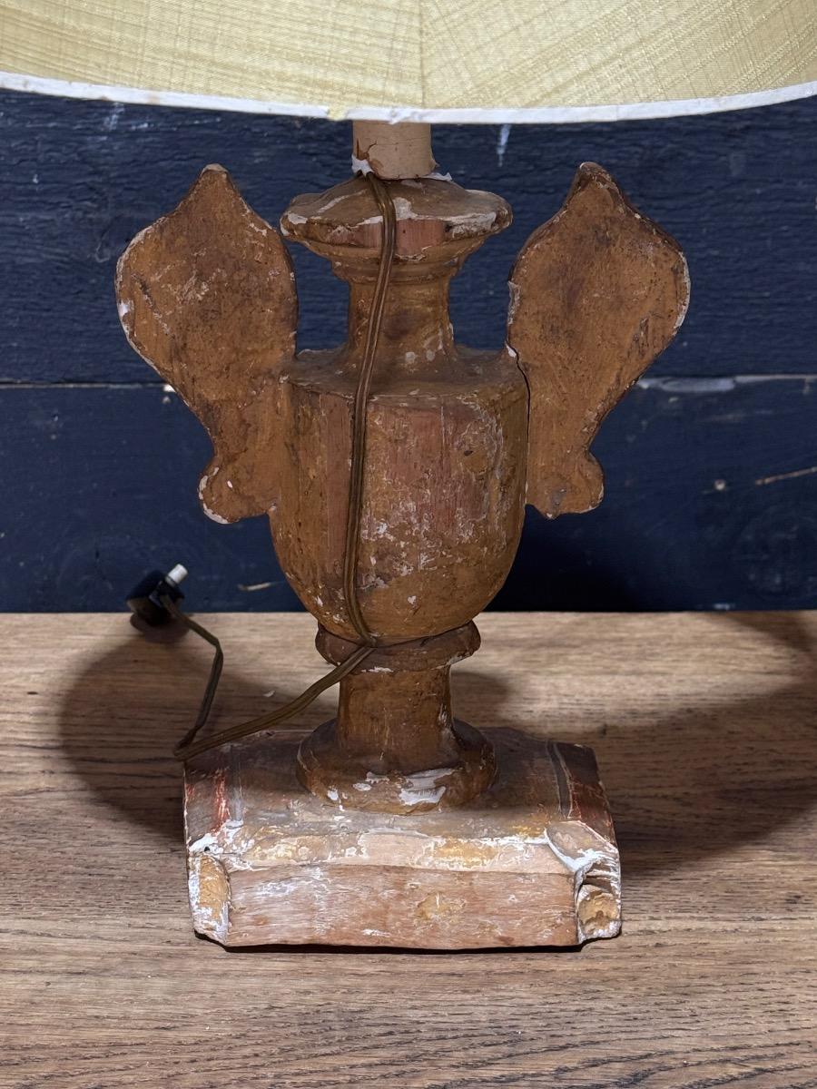 18th gilt wood urn table lamp