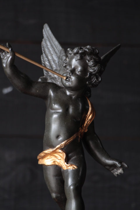 19 Th Century Statue of Putti Playing Music