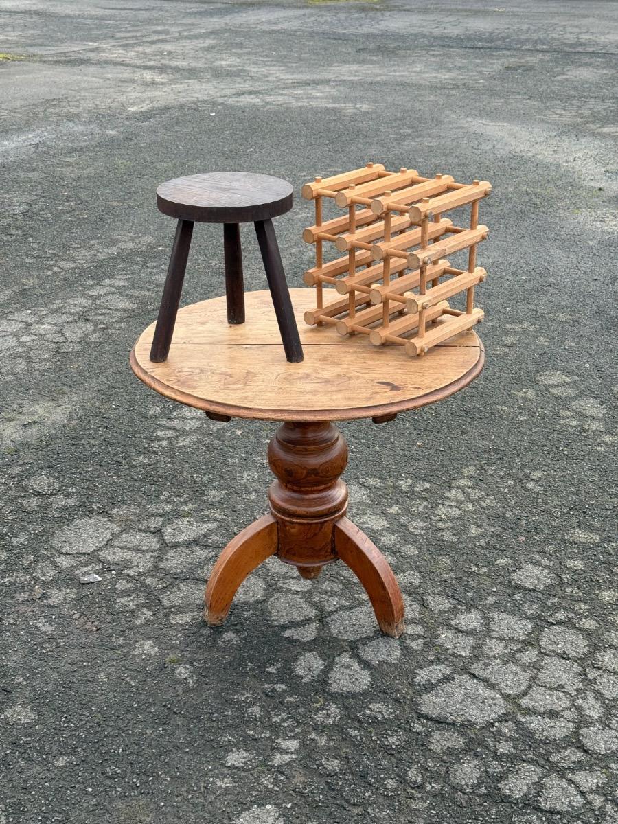 19th century elmwood tripod table