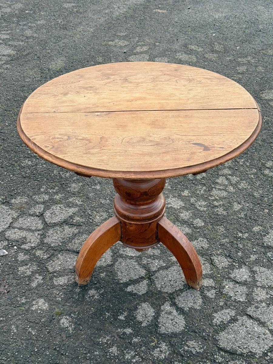 19th century elmwood tripod table