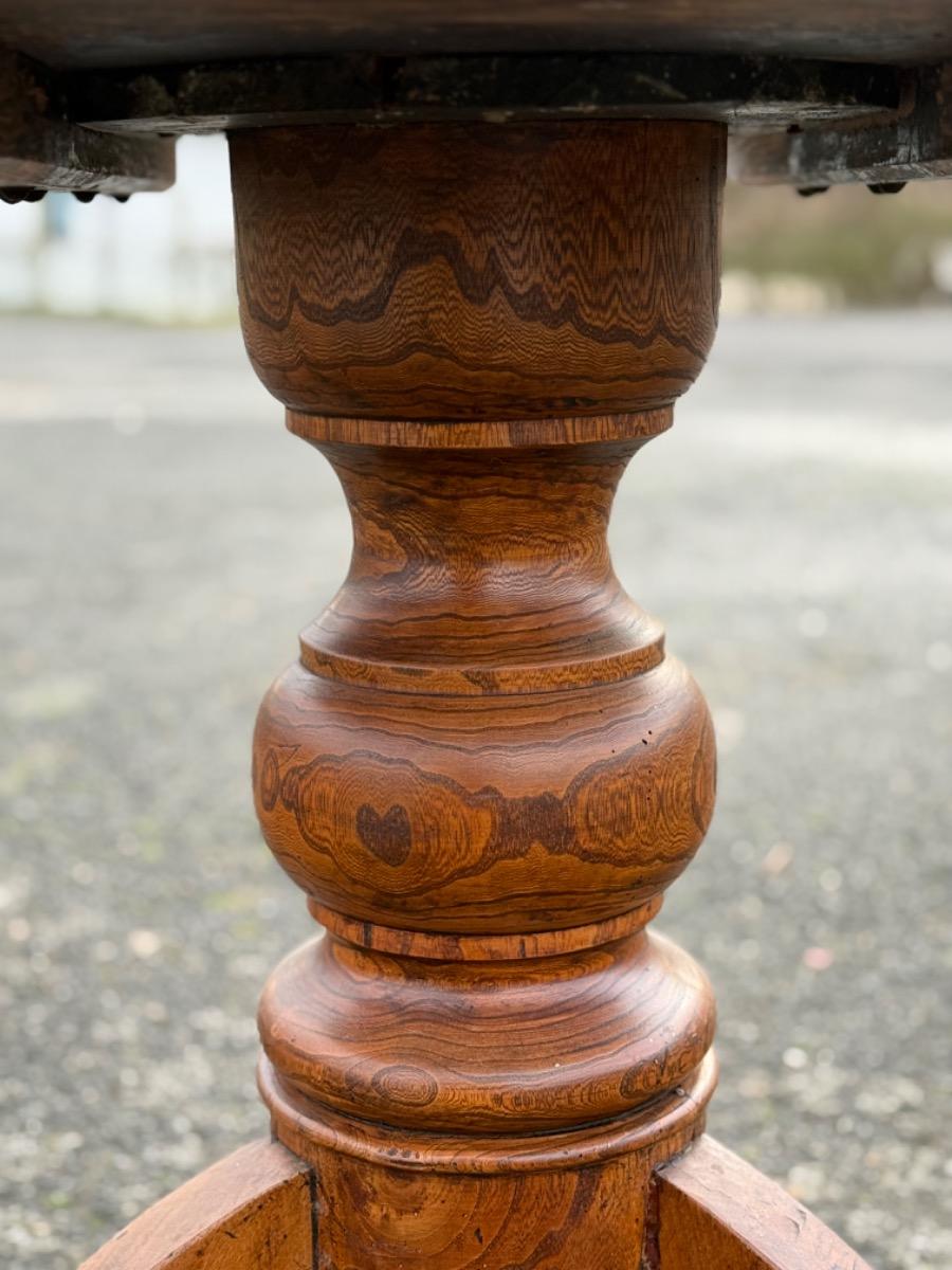 19th century elmwood tripod table