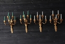 4 Grandes appliques en métal doré