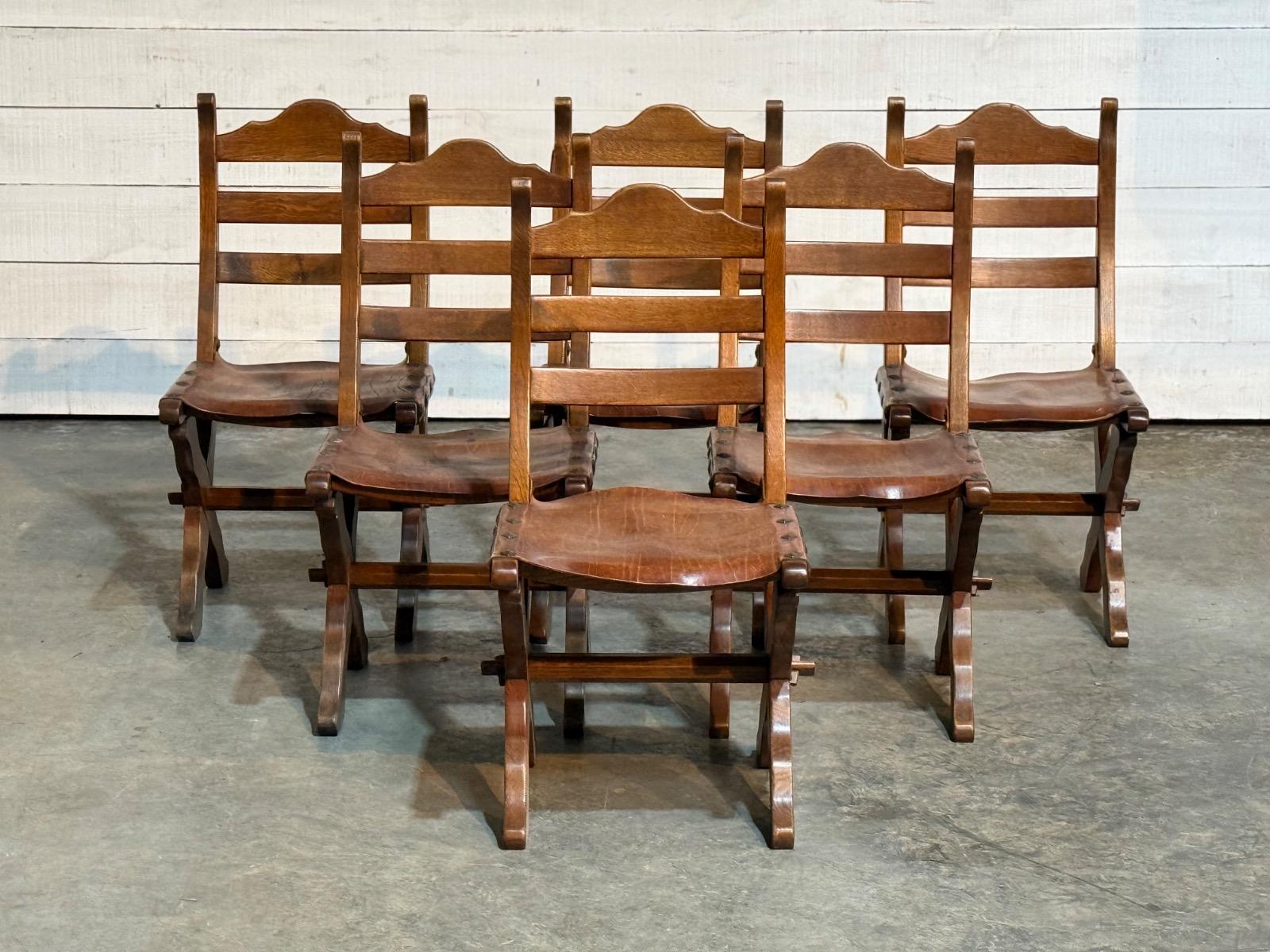 6 leather dining chairs 