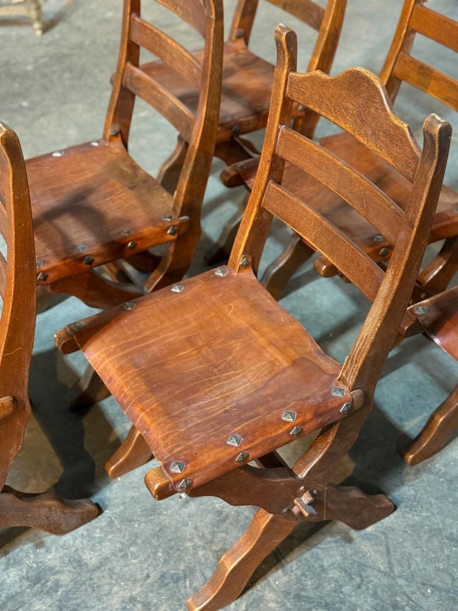 6 leather dining chairs 