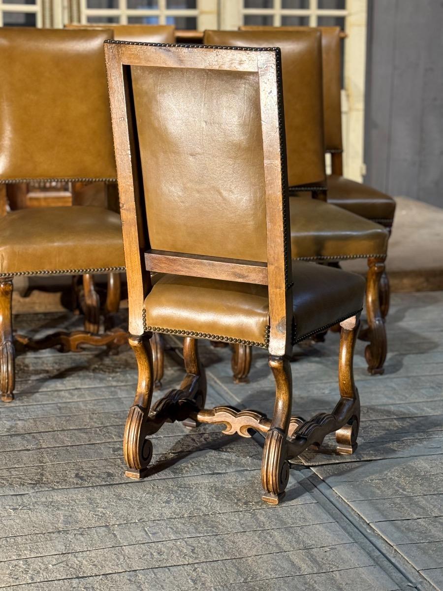 6 quality leather dining chairs 