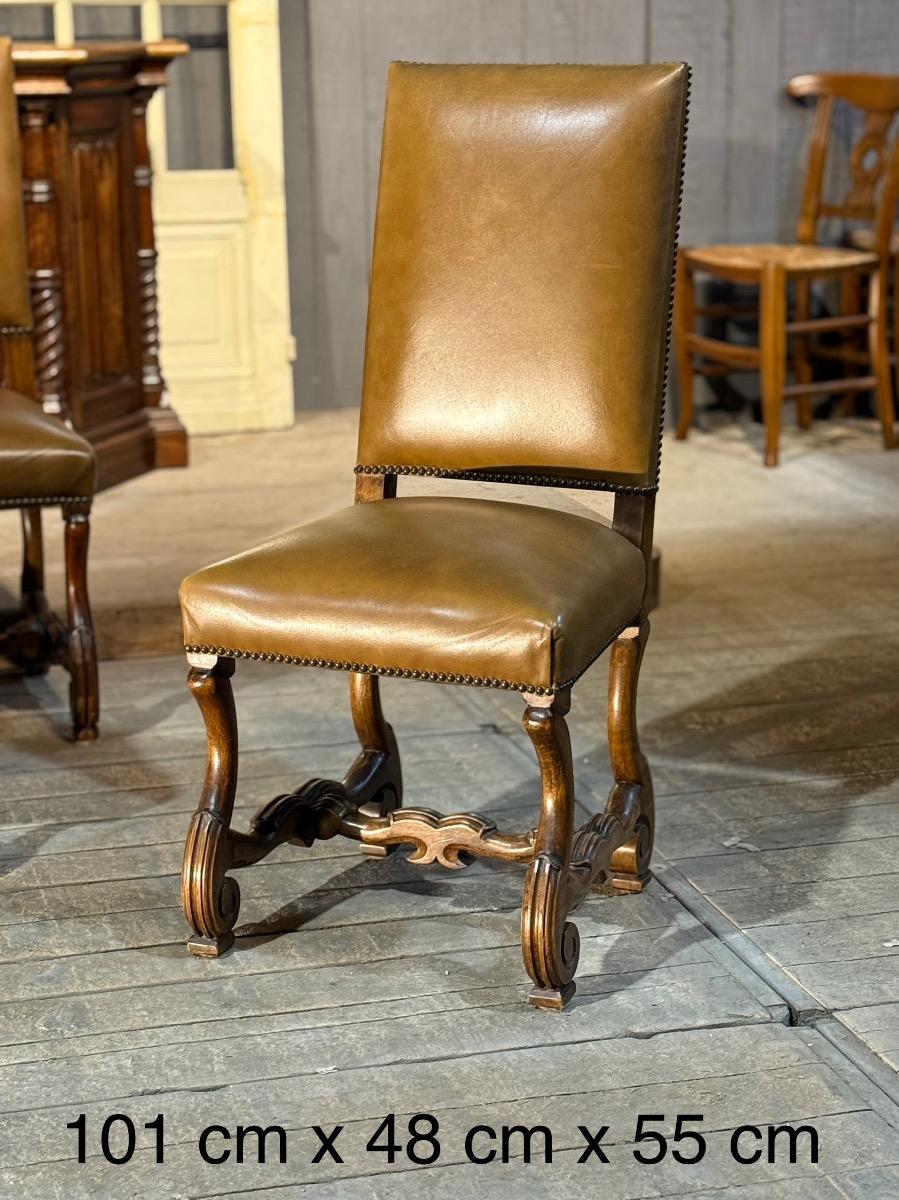 6 quality leather dining chairs 
