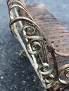 Ancien banc de jardin en fer forgé et fonte