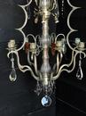 Ancien lustre crystal avec monture argentée