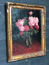 Ancienne huile sure toile Nature morte de roses