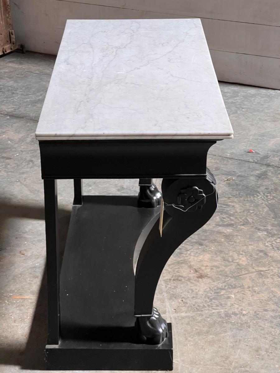 Antique black painted console 