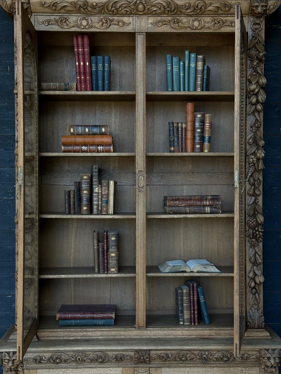 Antique bleached oak bookcase 