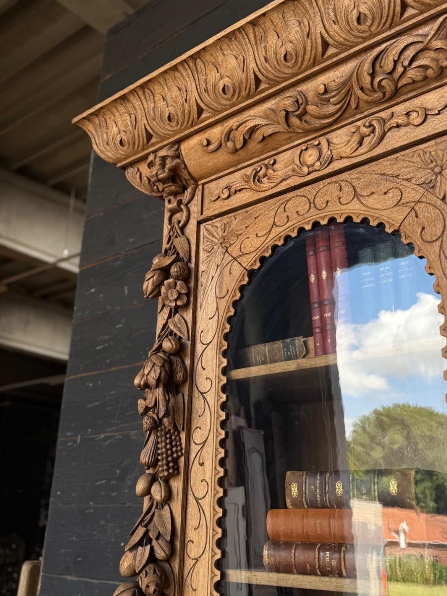 Antique bleached oak bookcase 