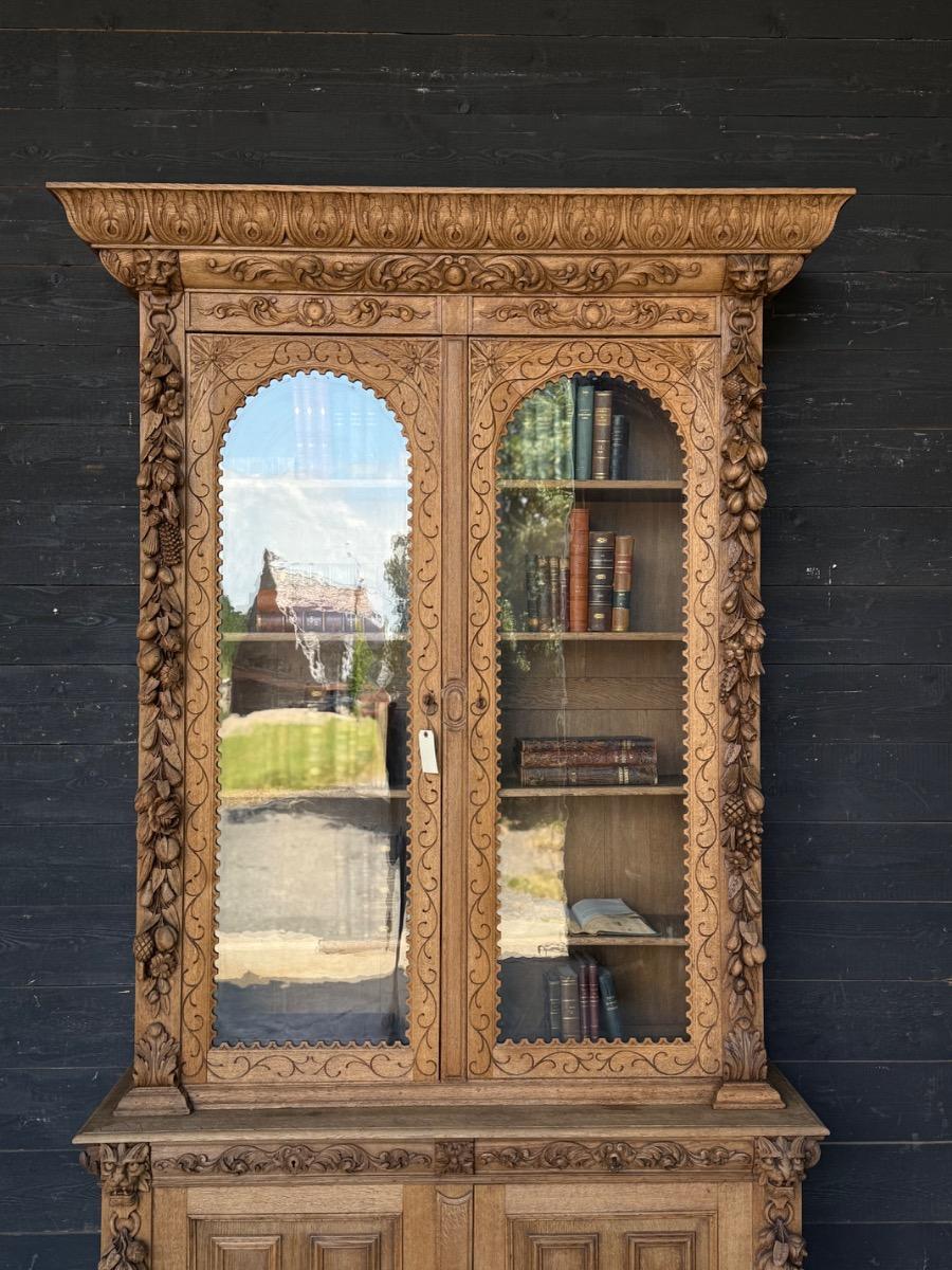 Antique bleached oak bookcase 