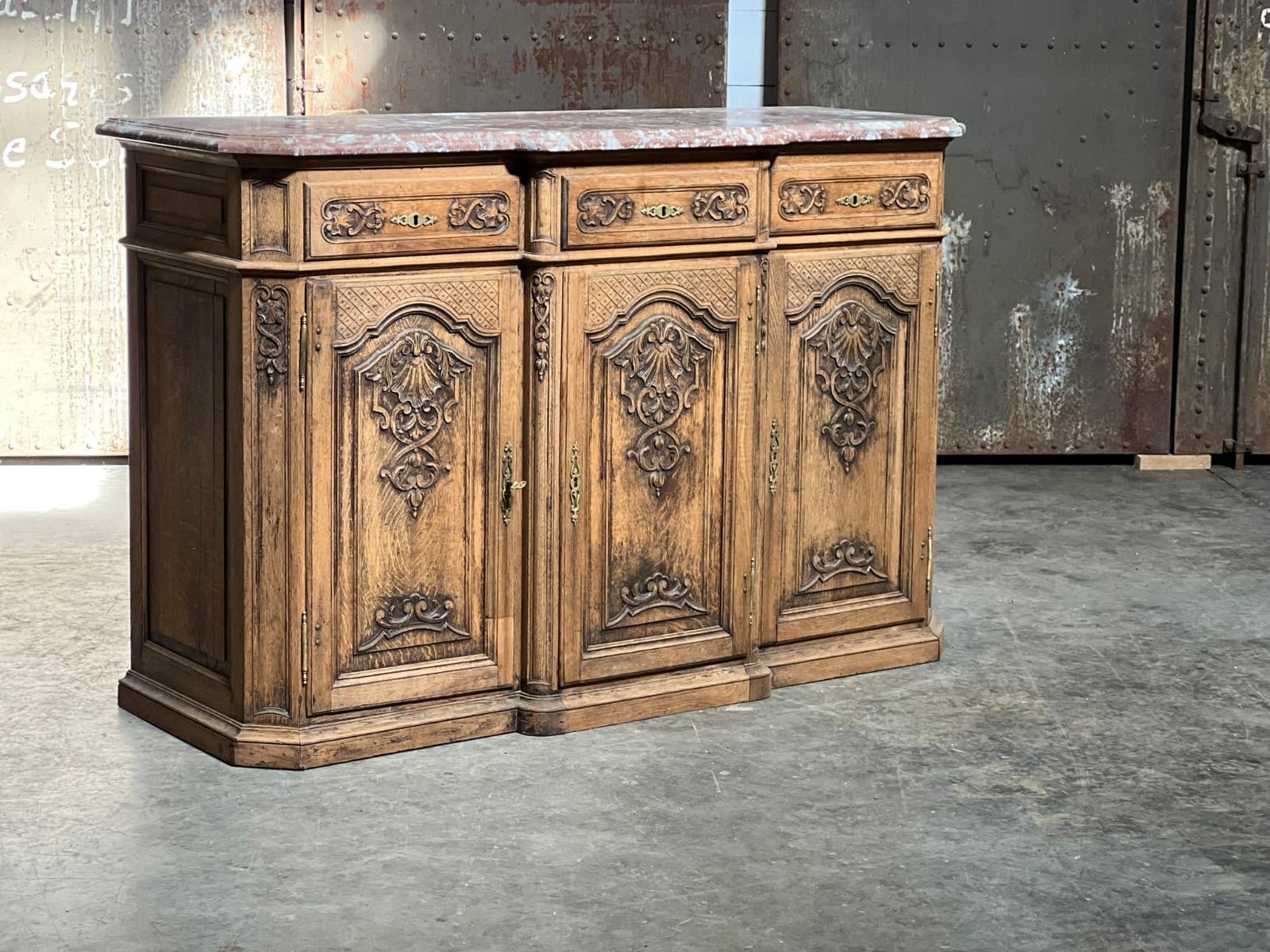 Antique bleached regence hunting cabinet 