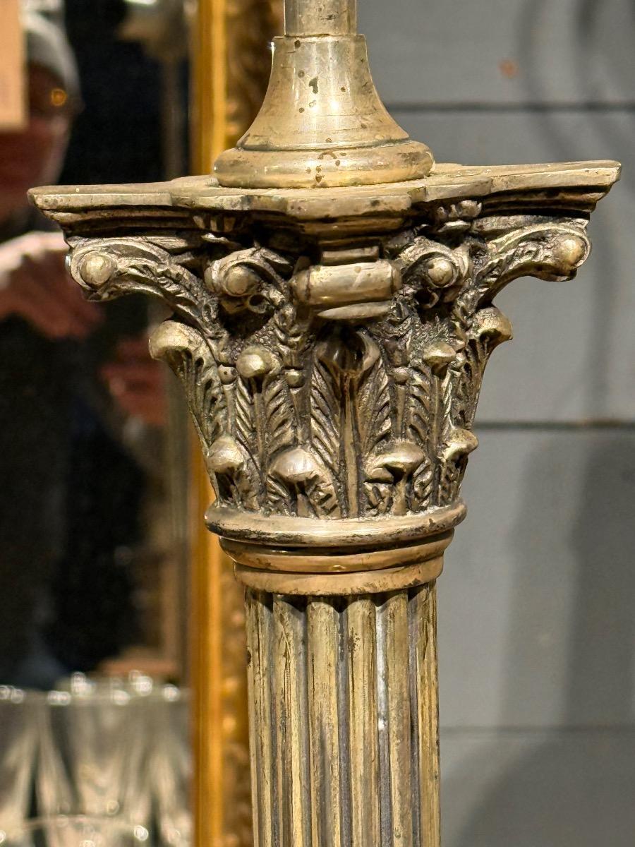 Antique brass standing lamp 