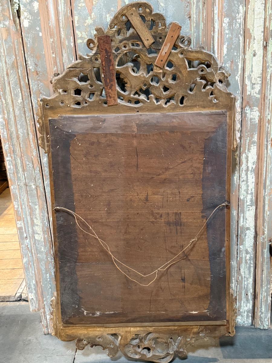 Antique carved wood mirror 