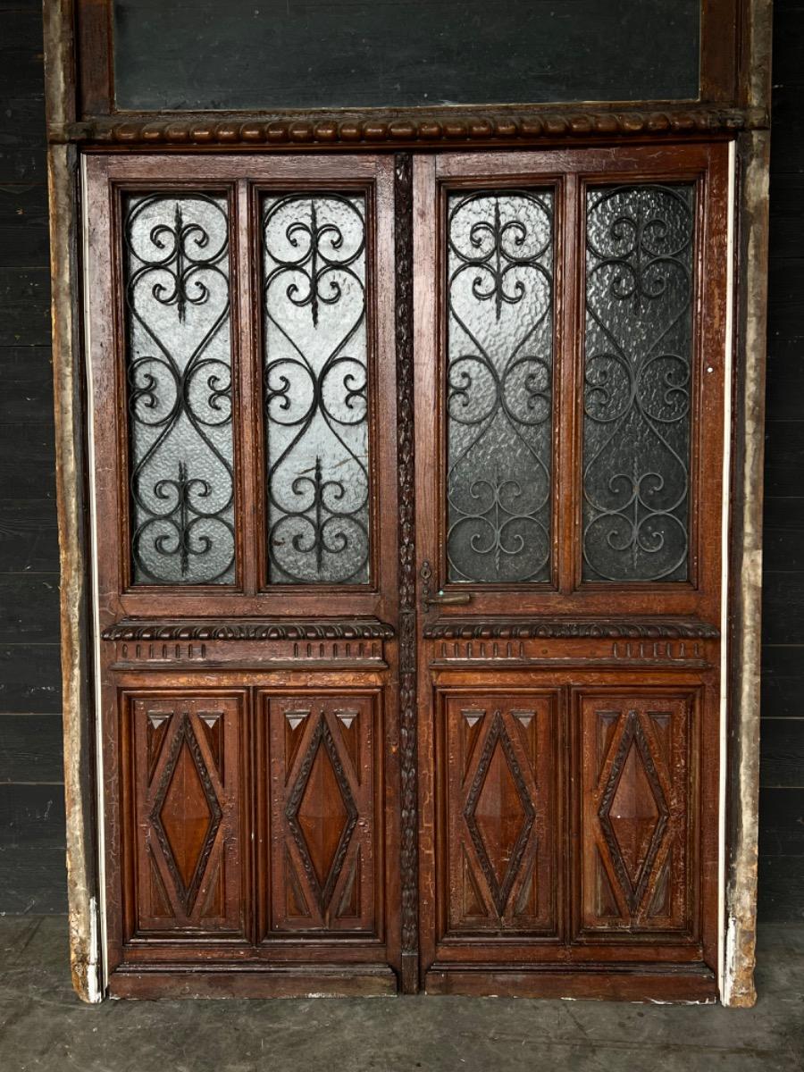 Antique french oak entrance doors 