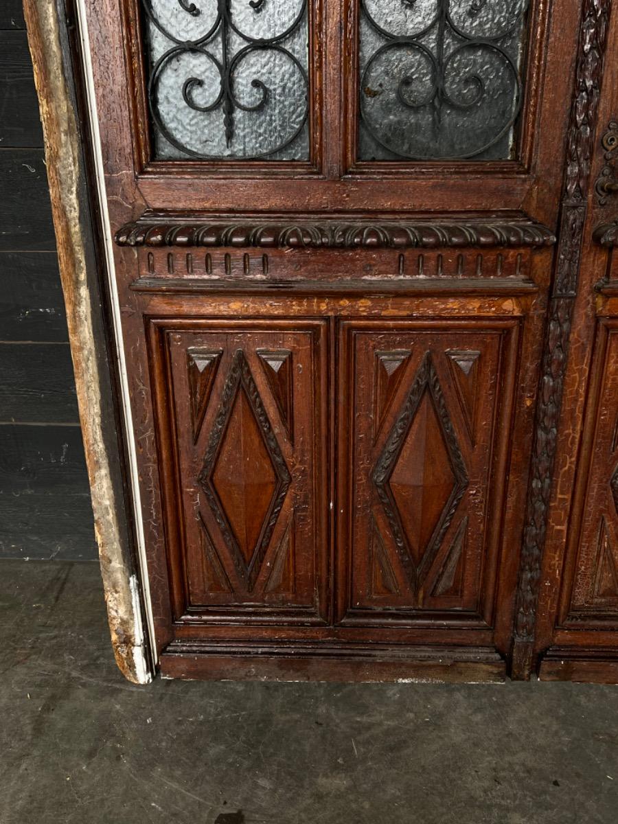 Antique french oak entrance doors 