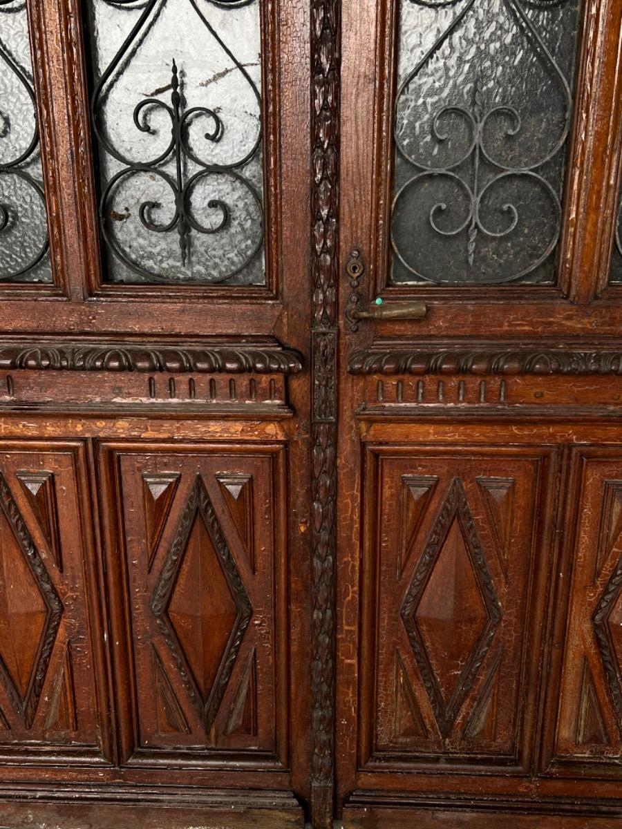 Antique french oak entrance doors 