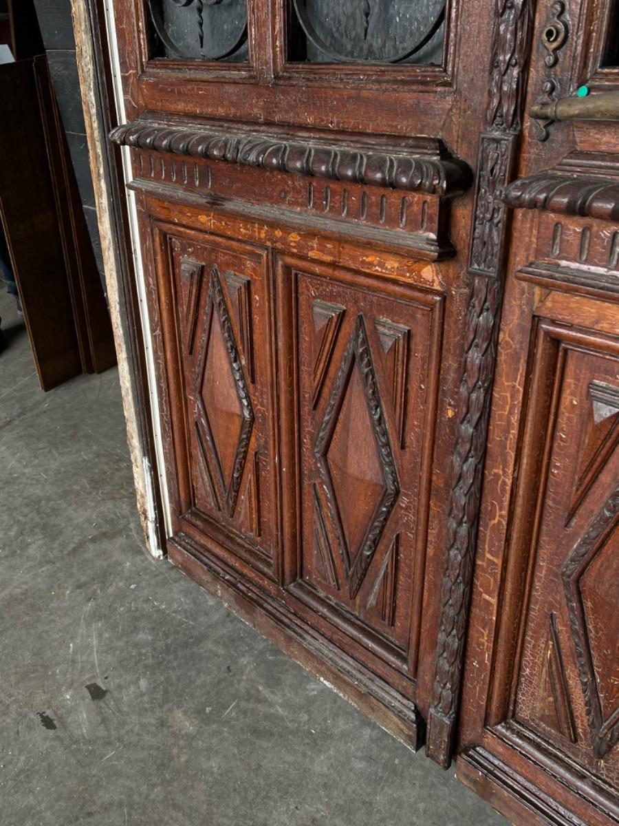 Antique french oak entrance doors 