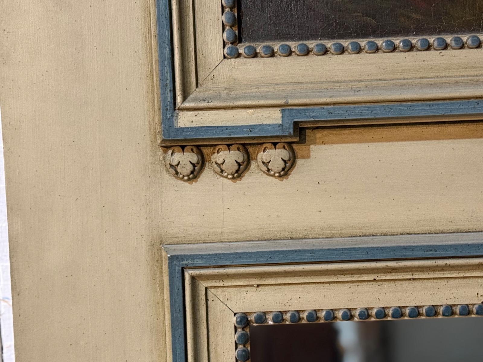 Antique french painted trumeau