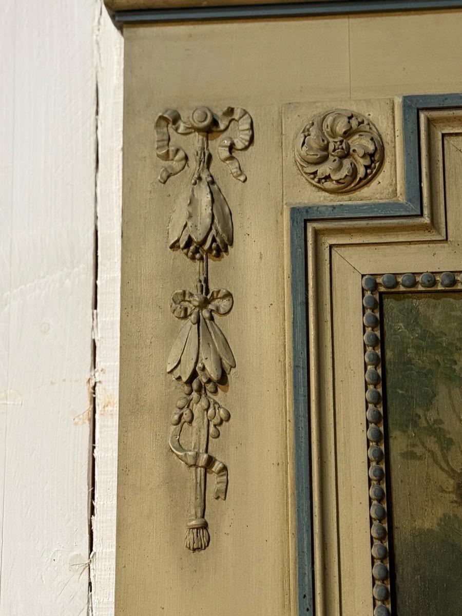 Antique french painted trumeau