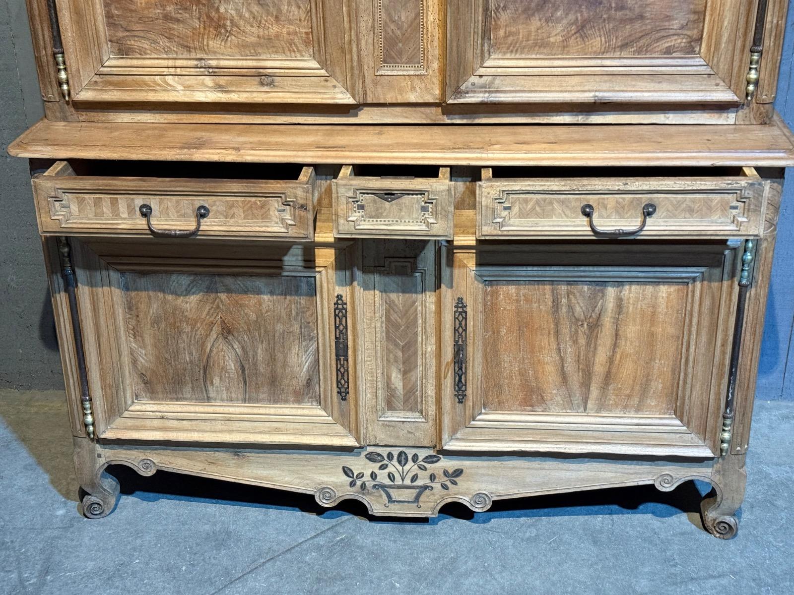 Antique french walnut deux-corps Louis xv 