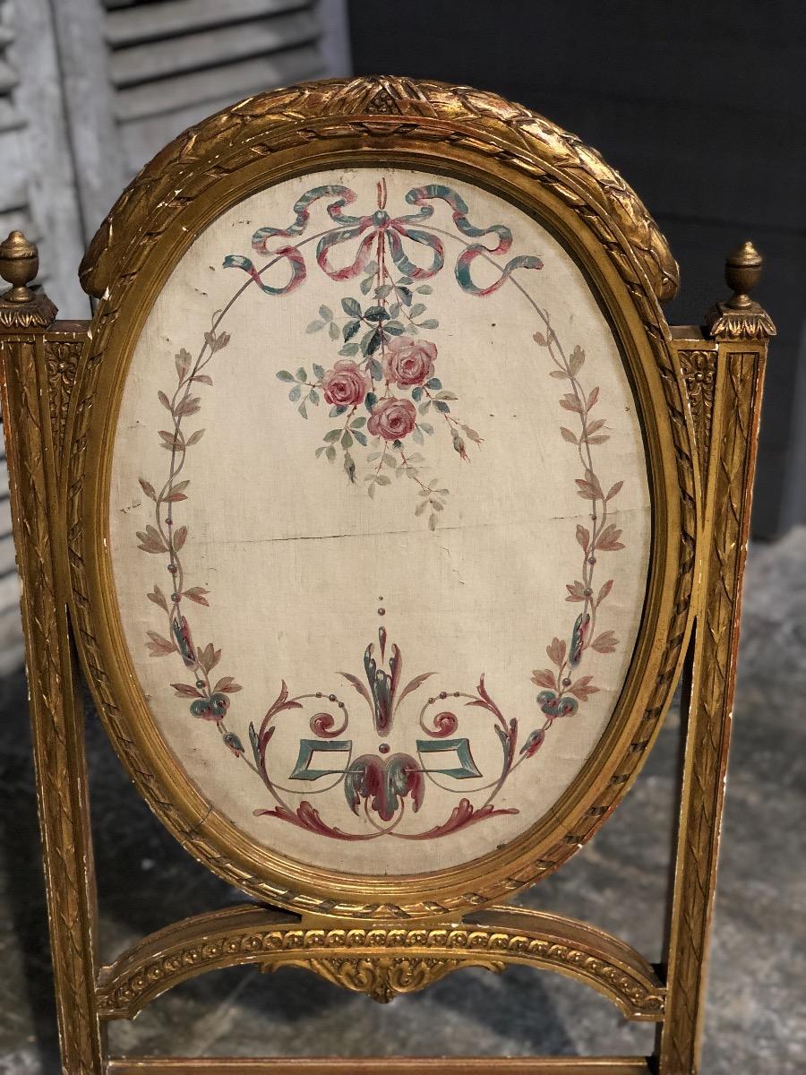 Antique gilt wood fire screen 