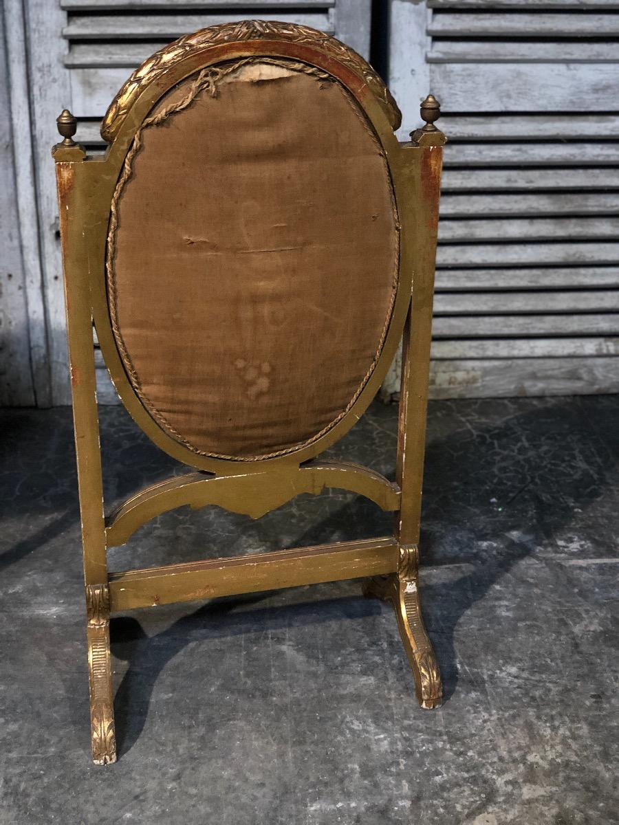 Antique gilt wood fire screen 