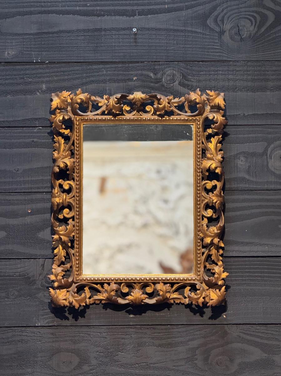Antique gilt wood mirror 