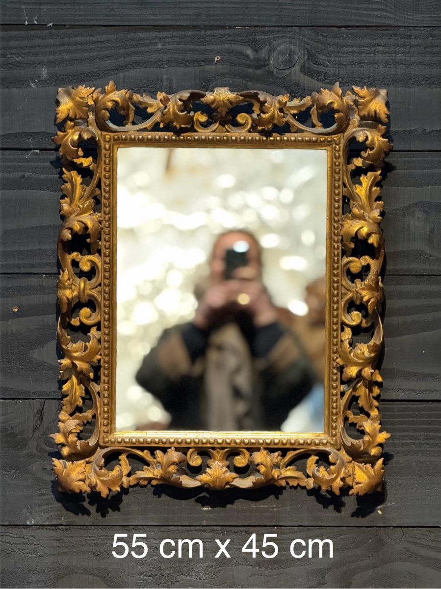 Antique gilt wood mirror 