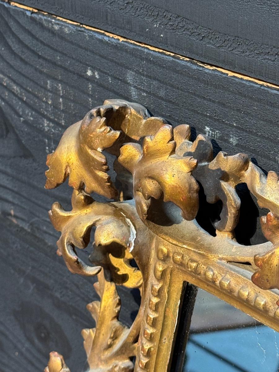 Antique gilt wood mirror 