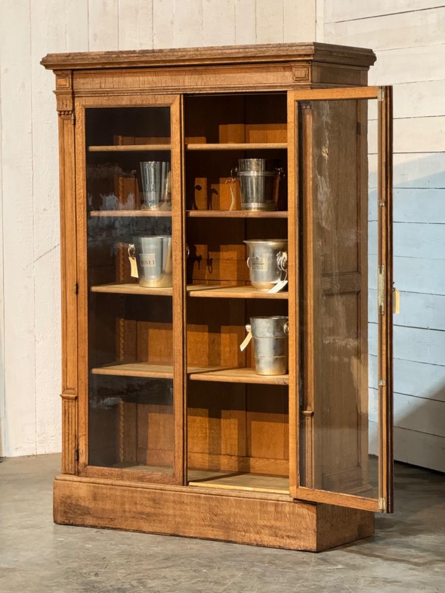 Antique oak display cabinet 
