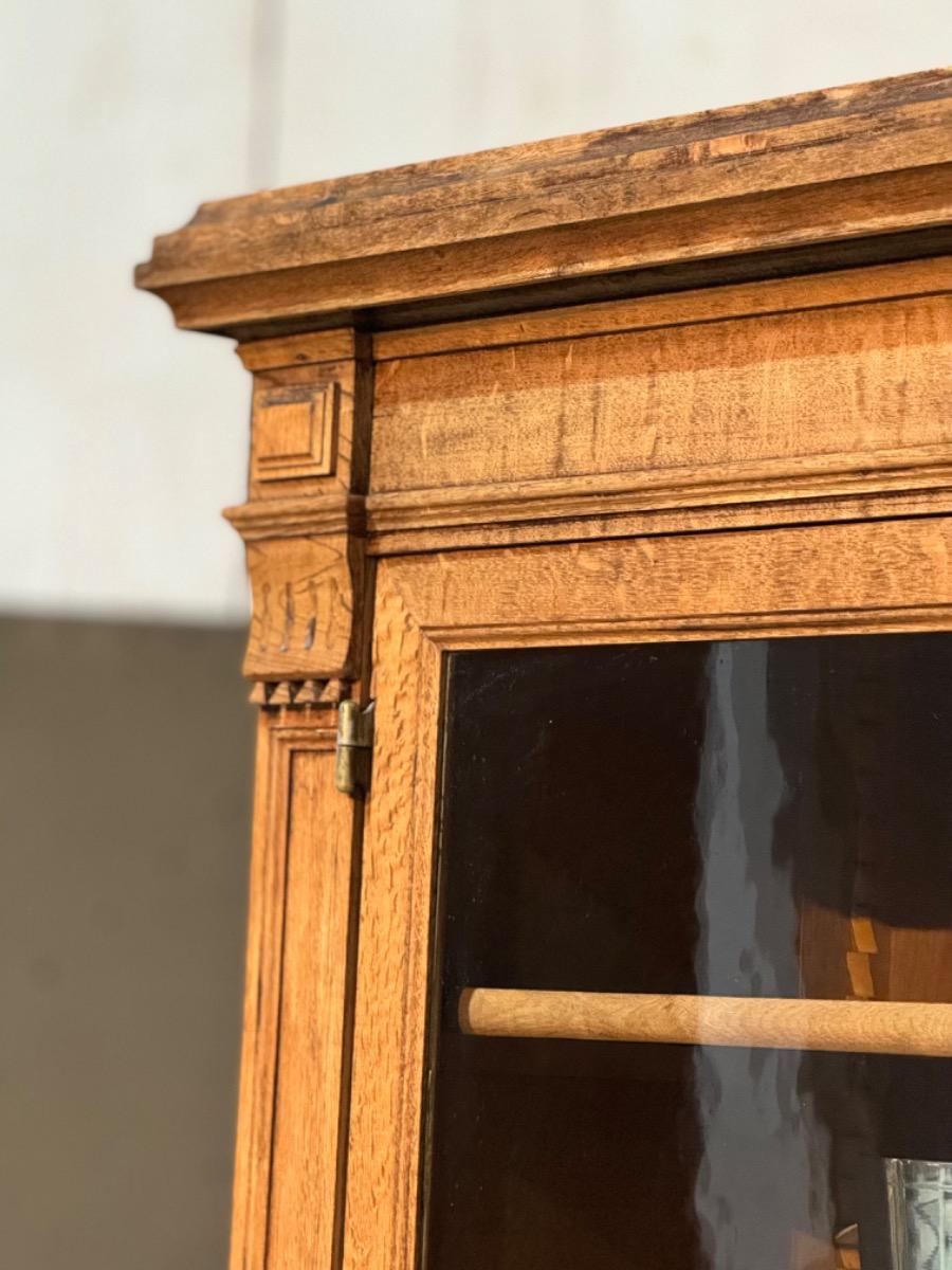 Antique oak display cabinet 