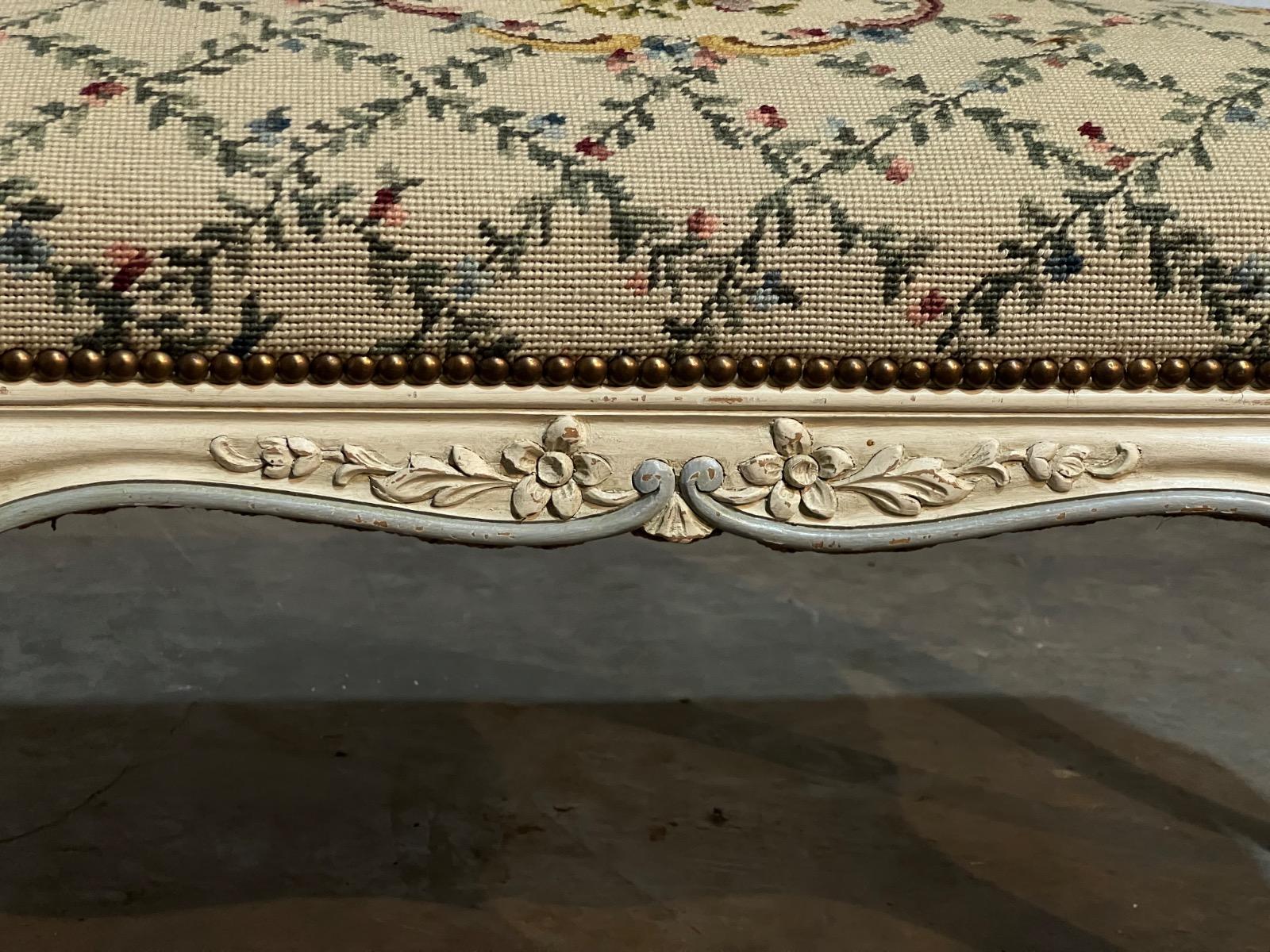 Antique painted bench 