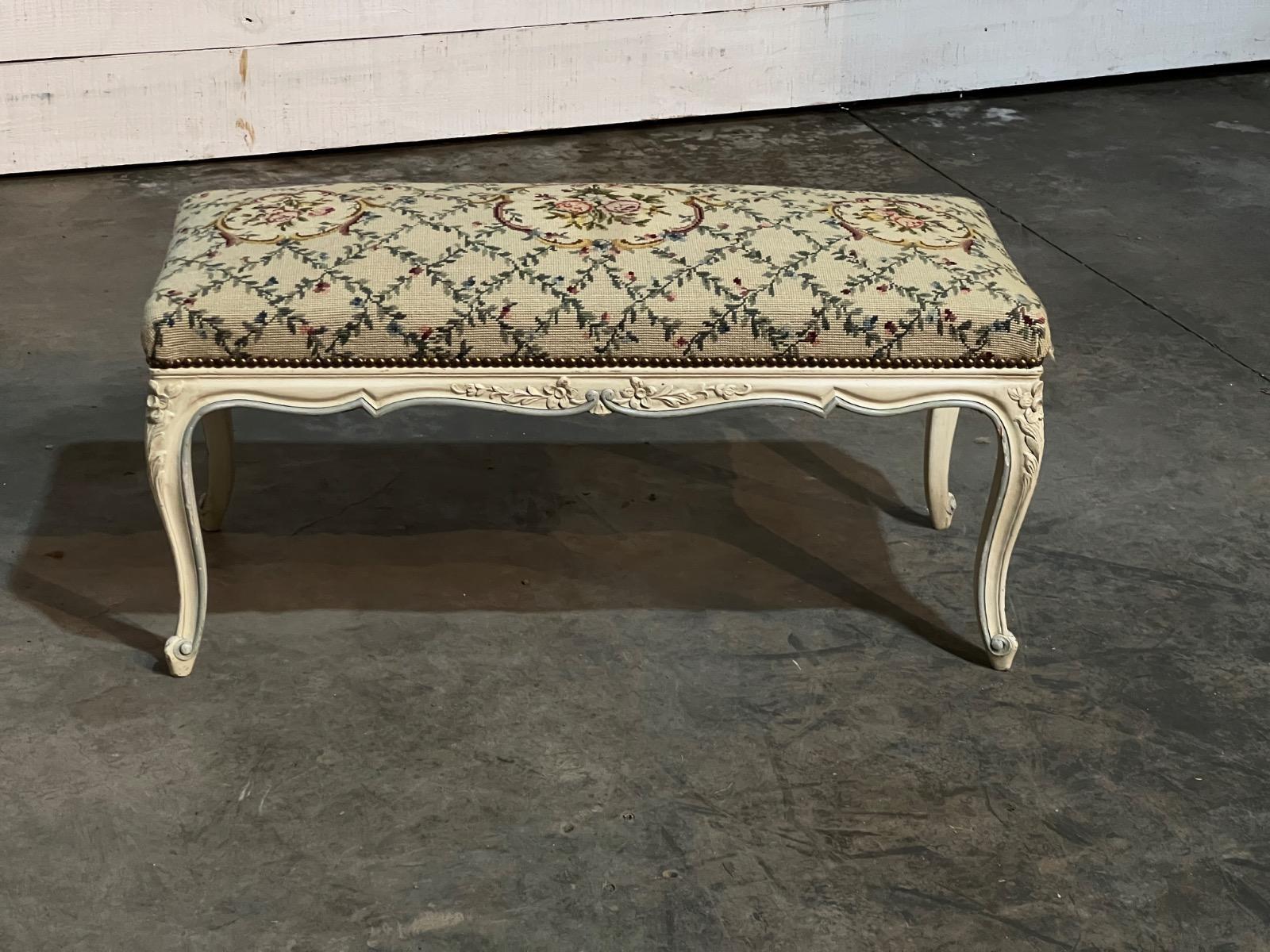 Antique painted bench 