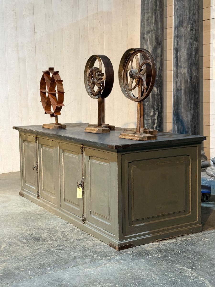 Antique painted shop cabinet 