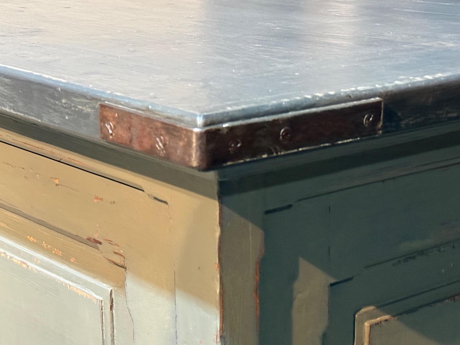 Antique painted shop cabinet 