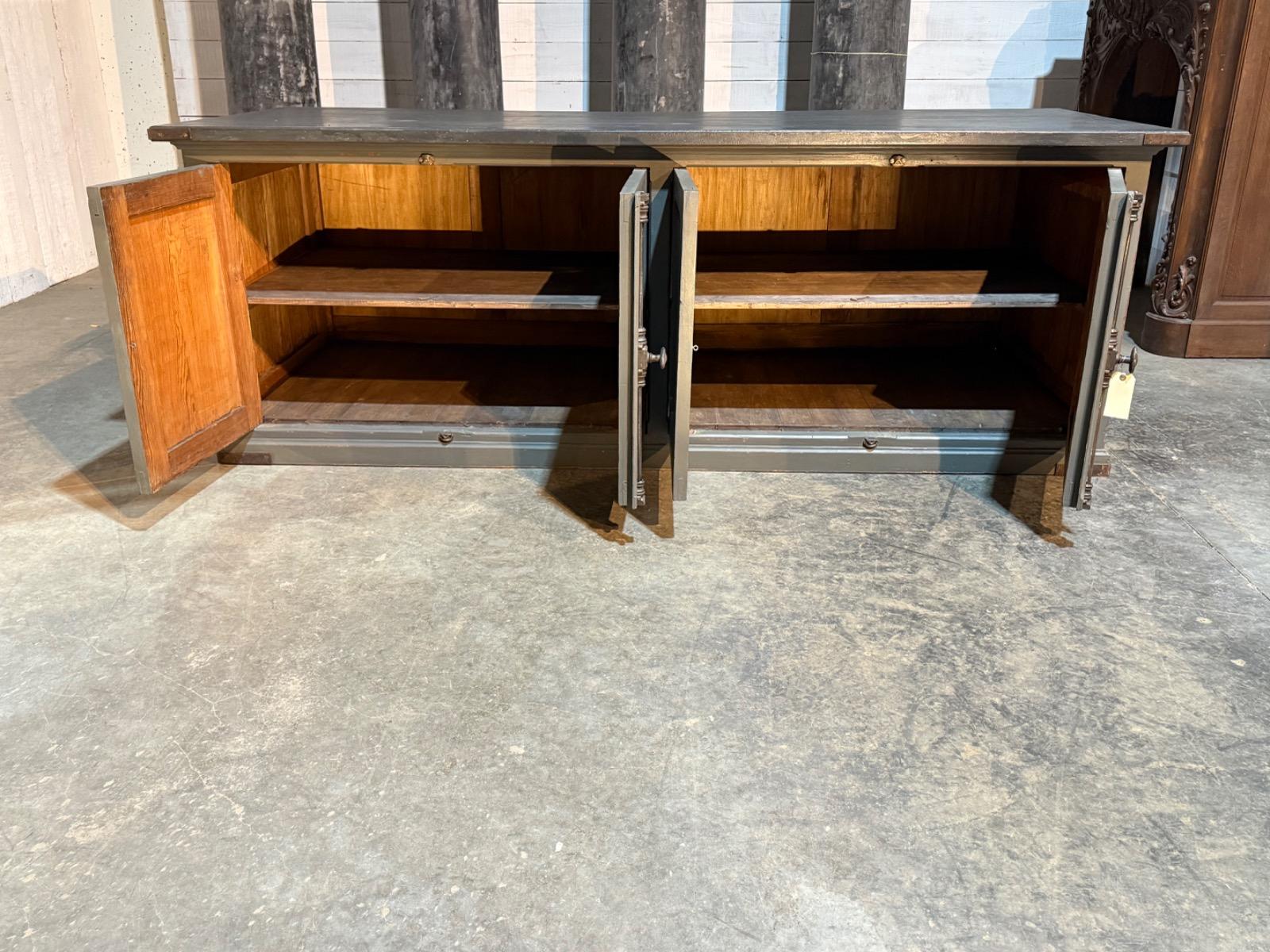 Antique painted shop cabinet 