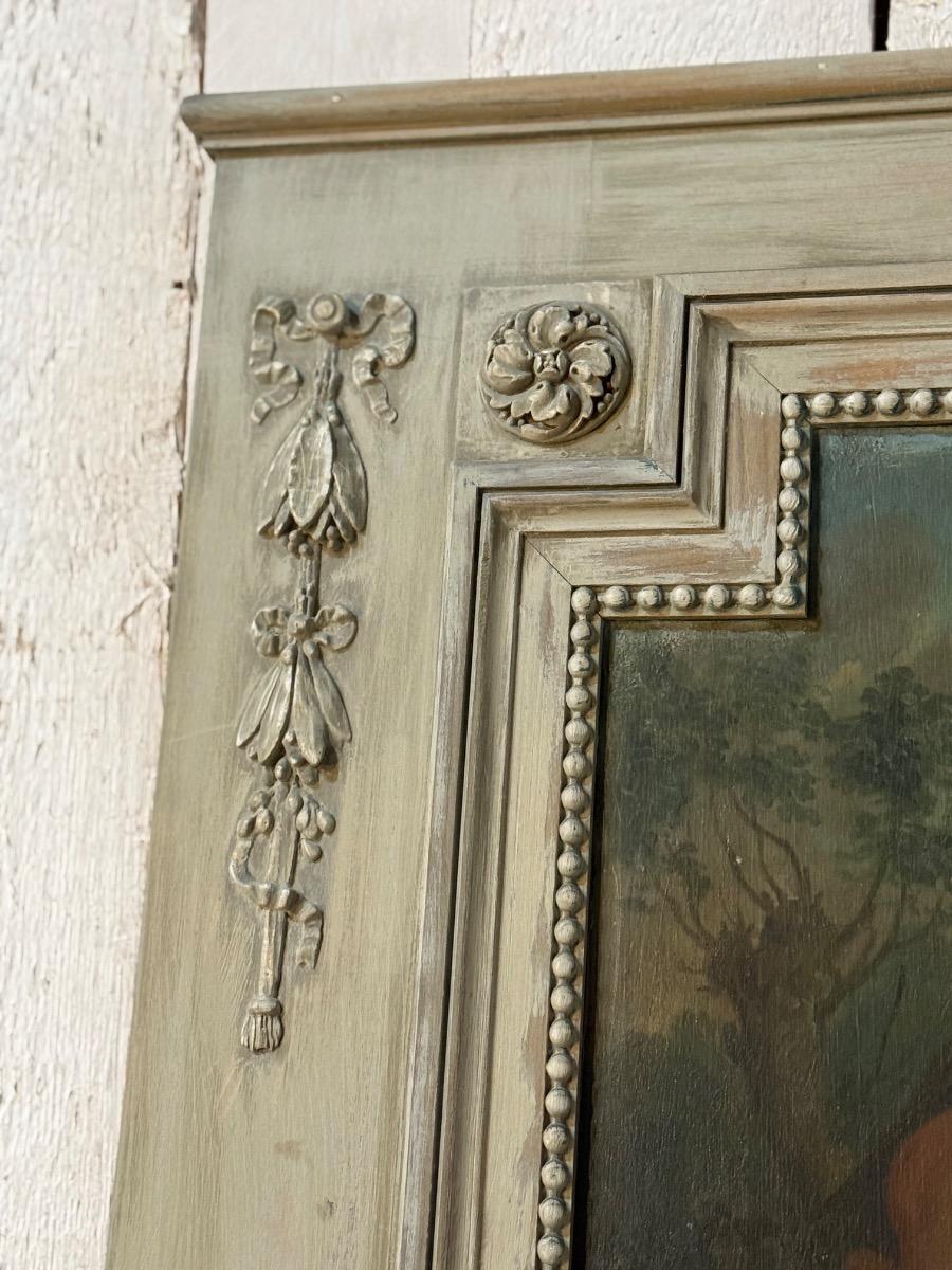 Antique painted trumeau 