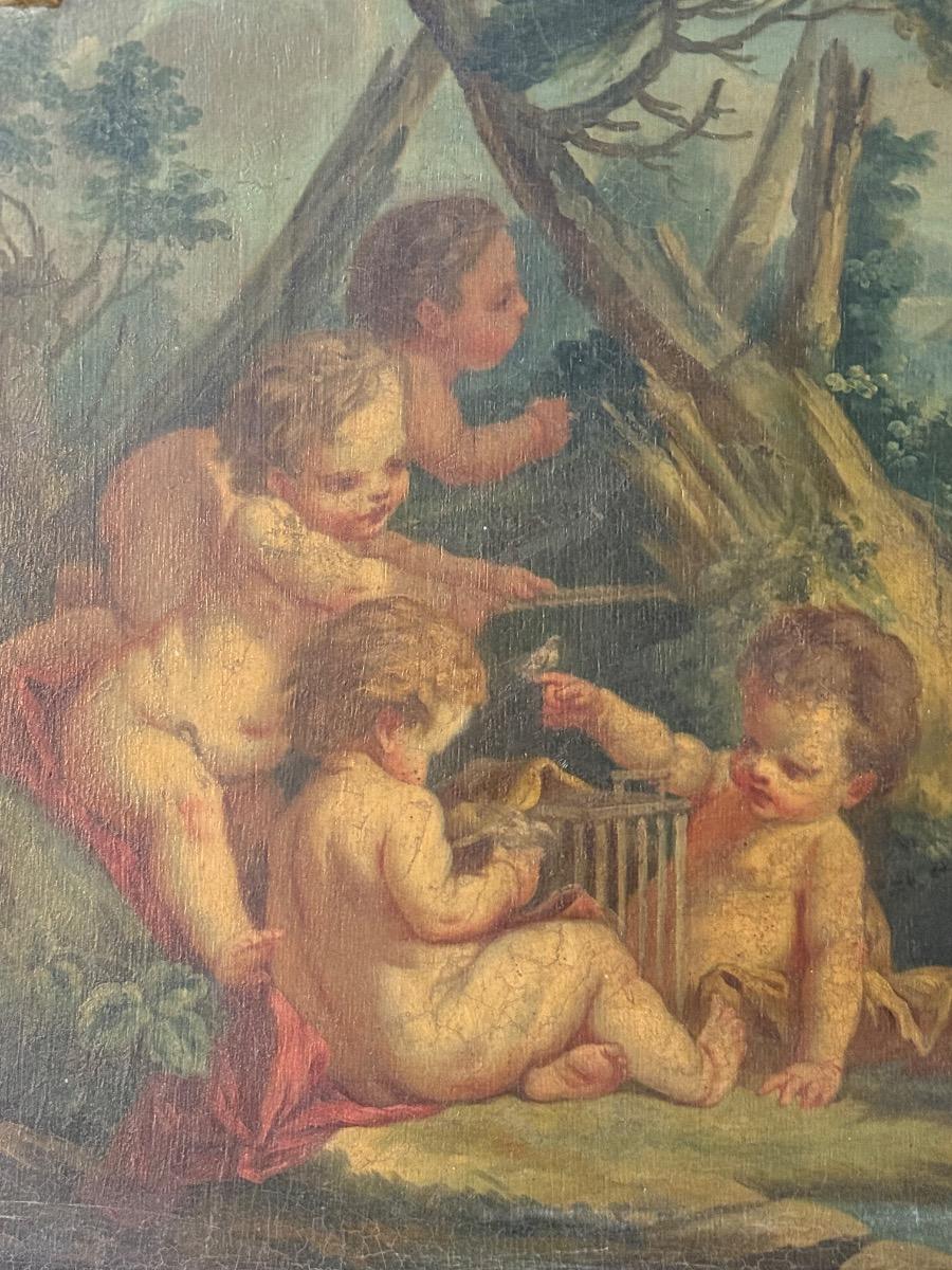 Antique painted trumeau 