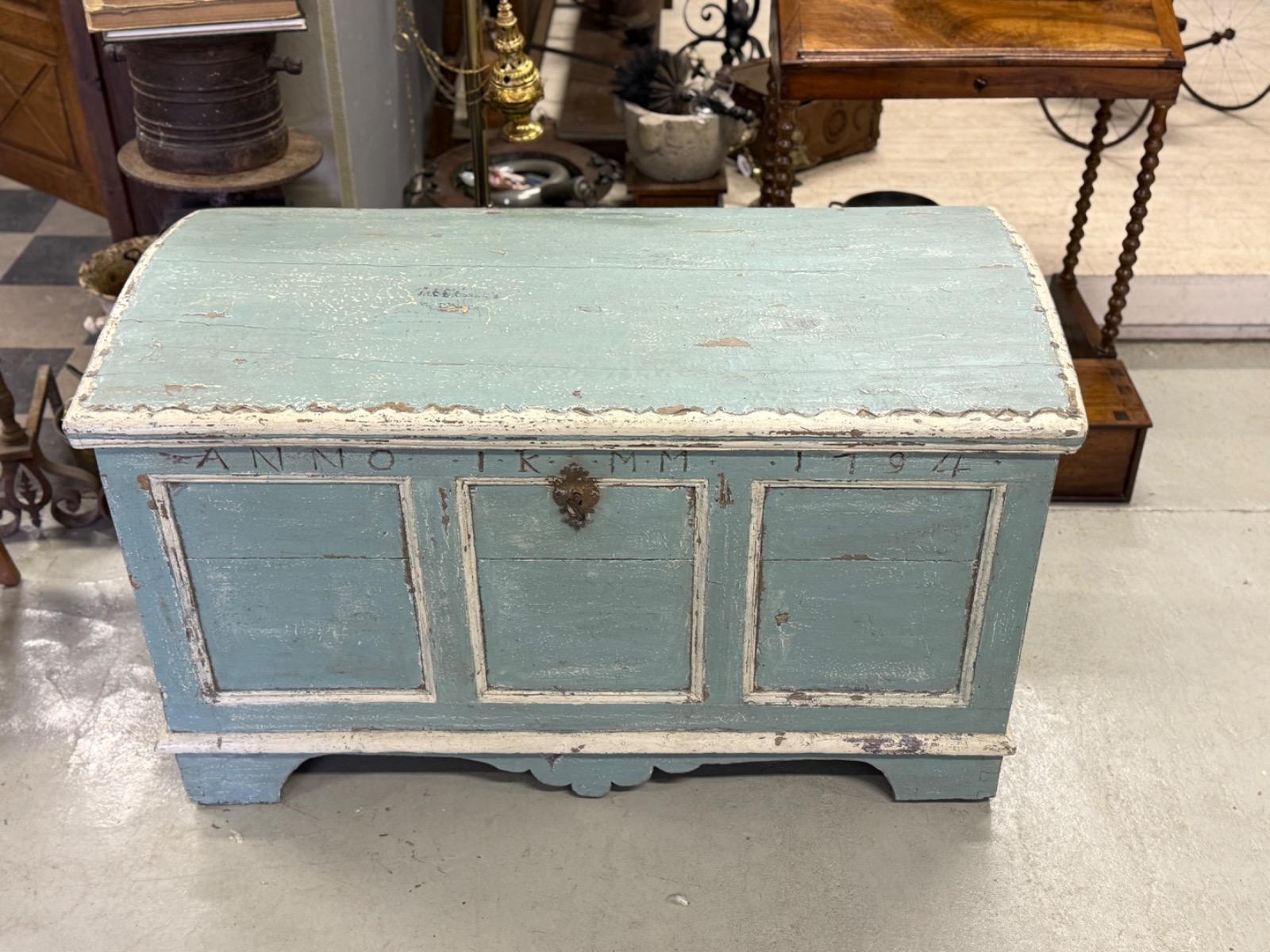Antique painted trunk 