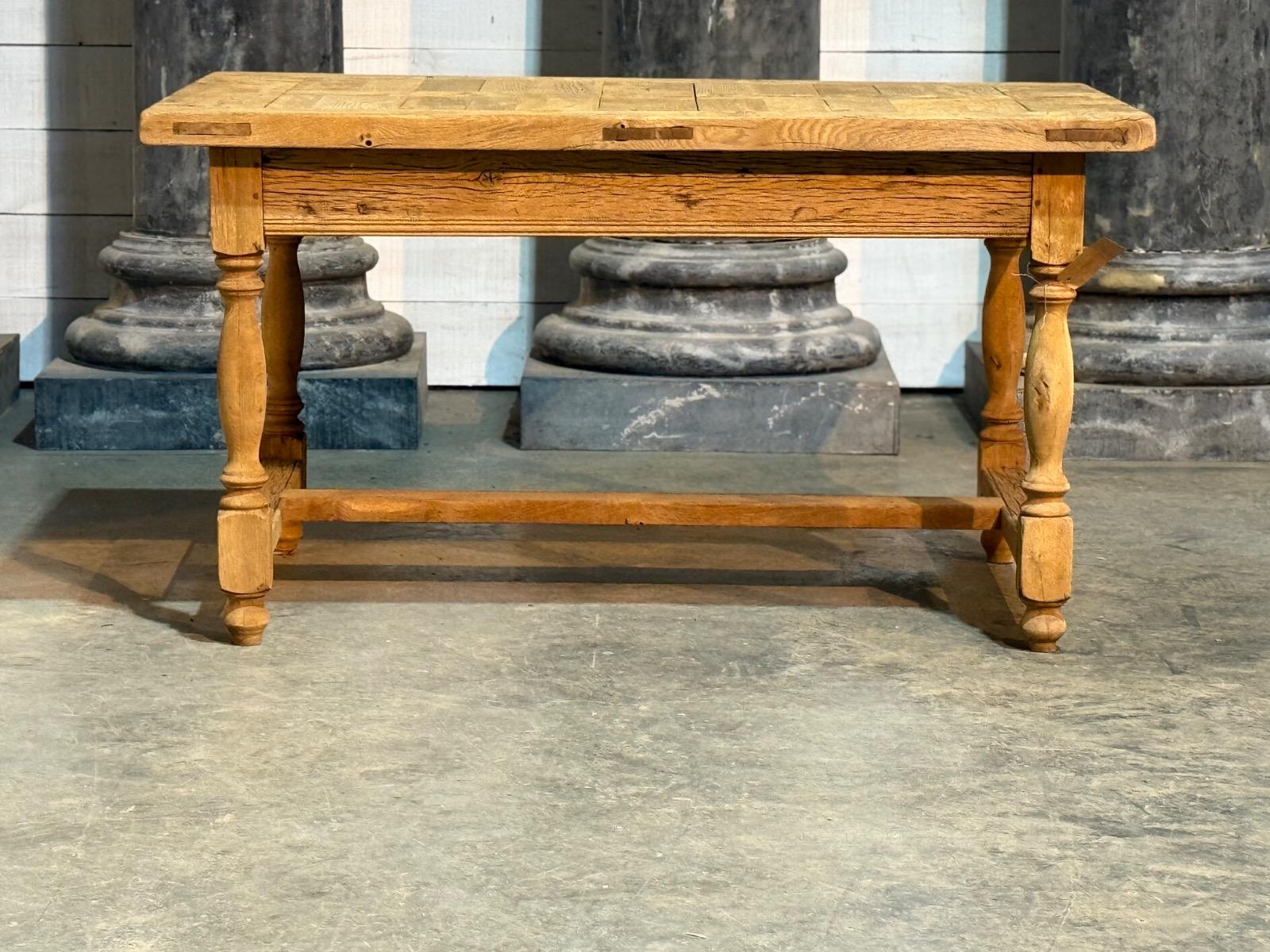 Antique parket top oak table 