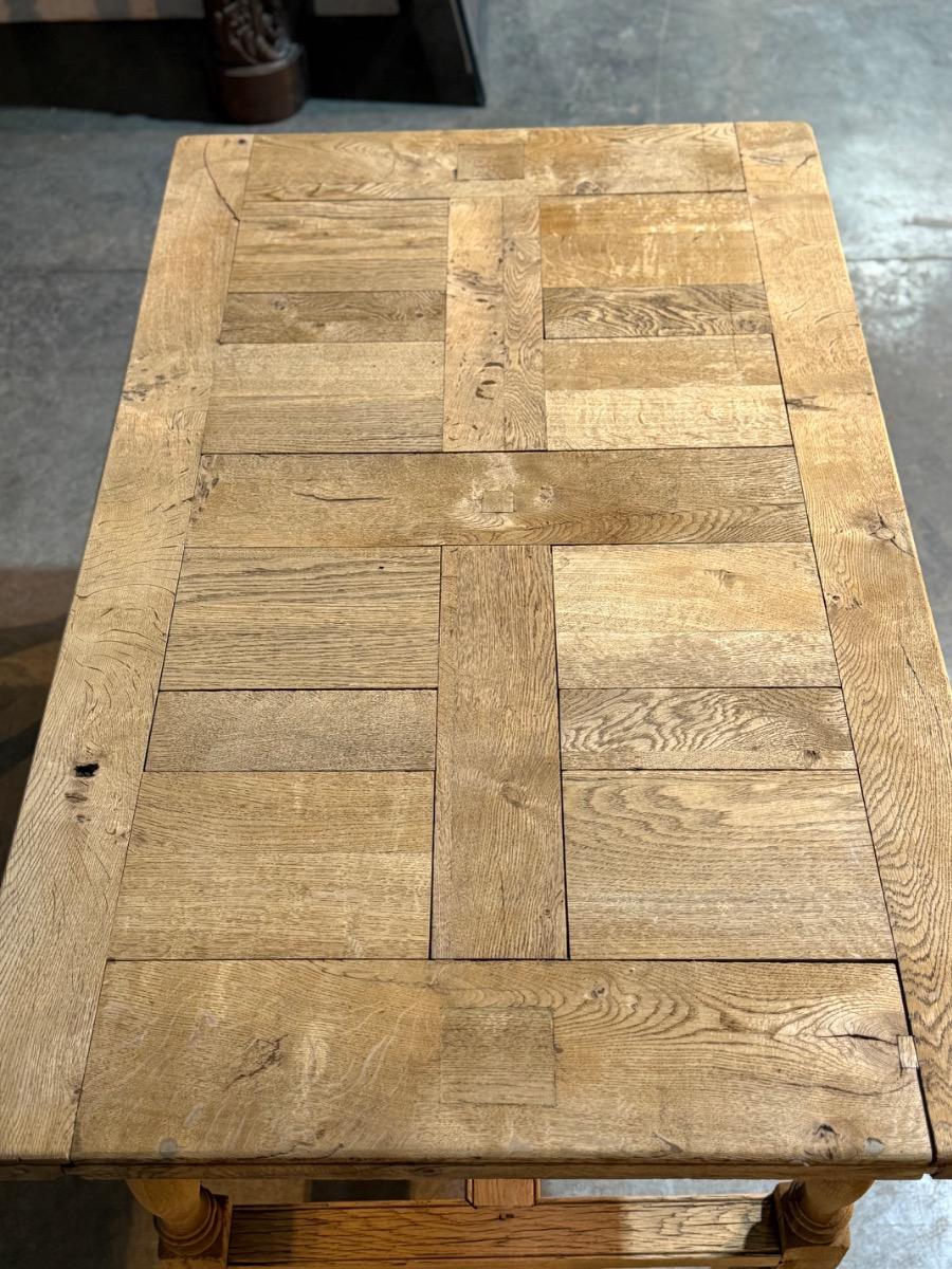 Antique parket top oak table 