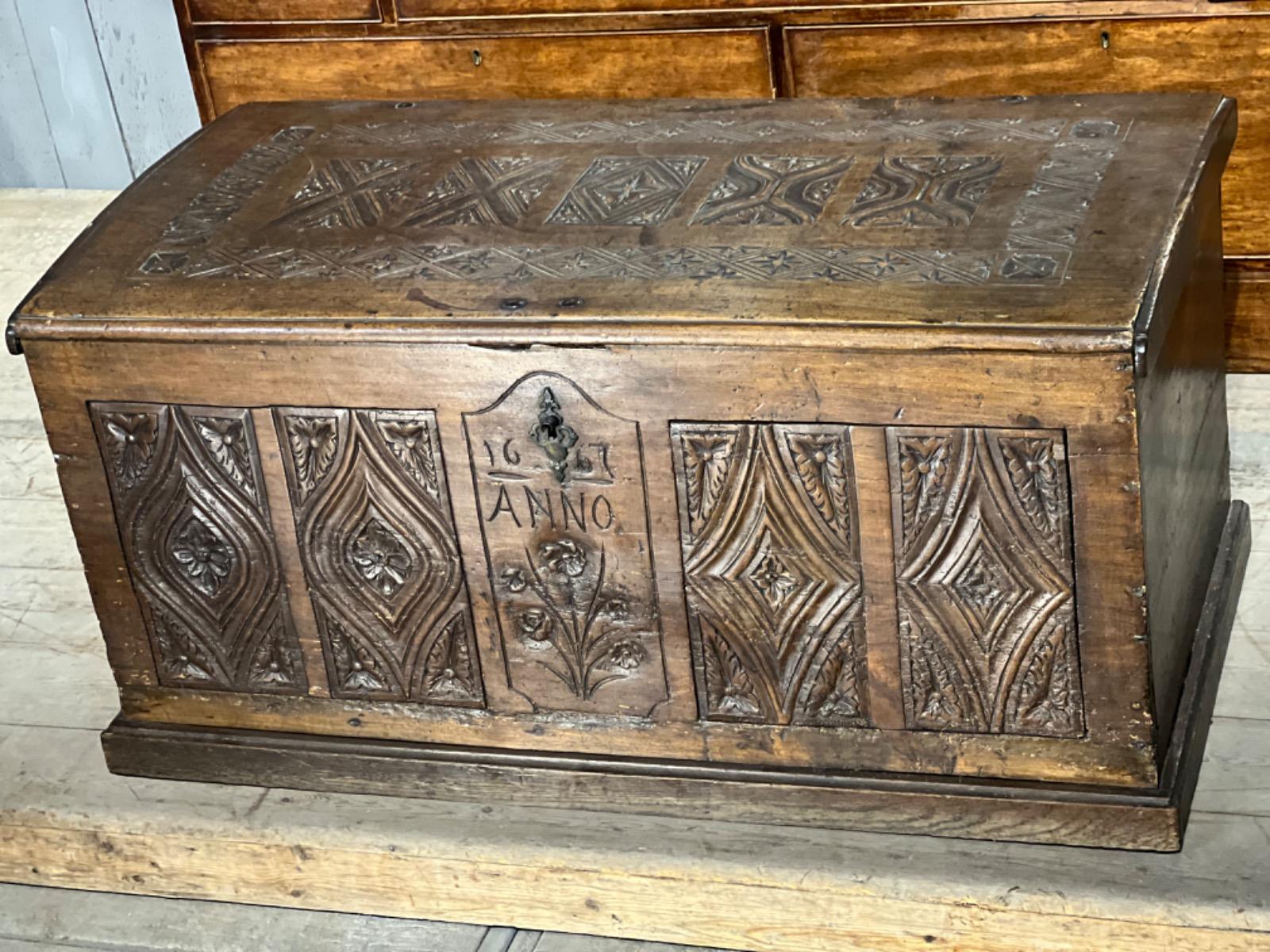 Antique walnut trunk 