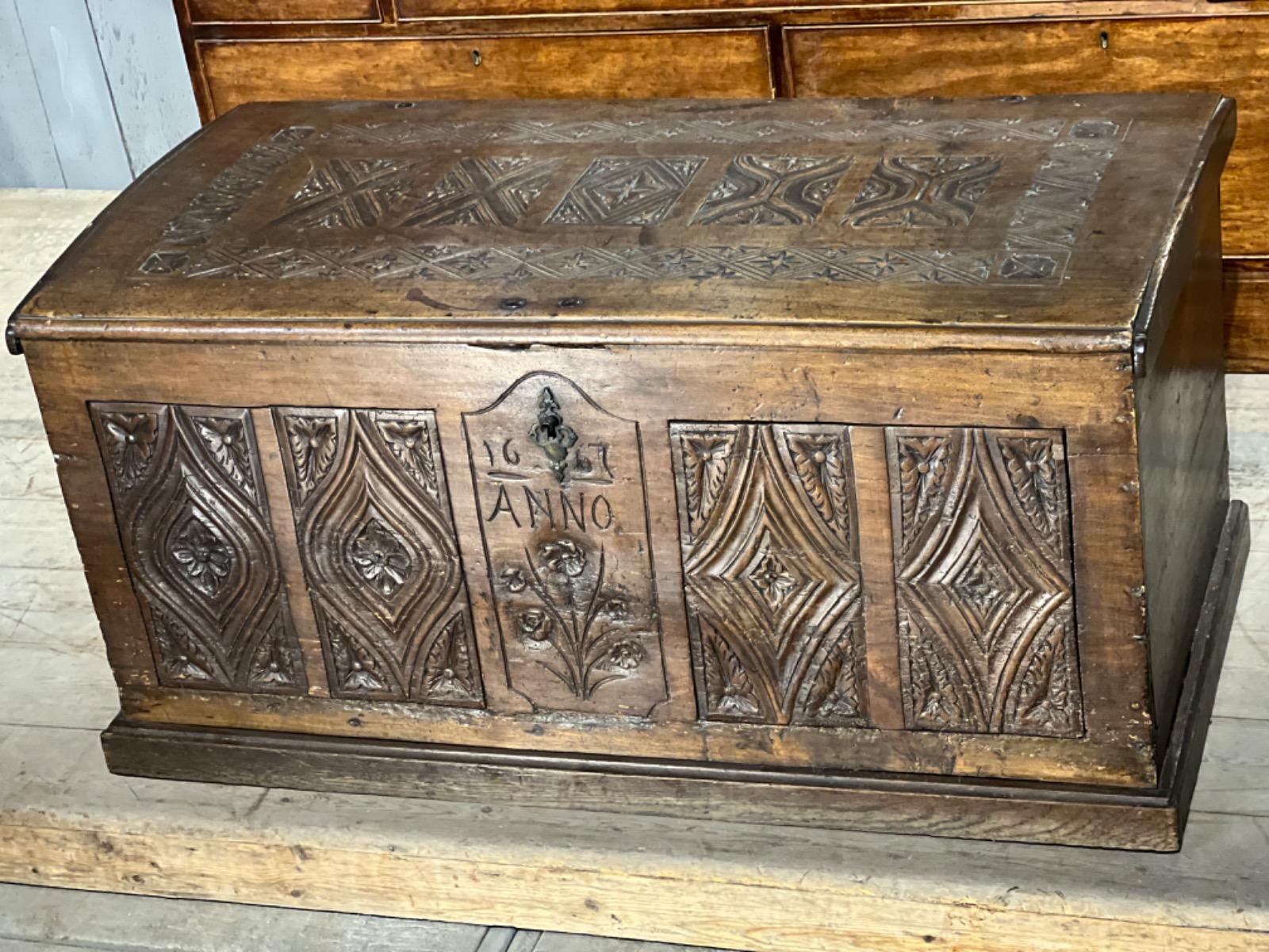 Antique walnut trunk 